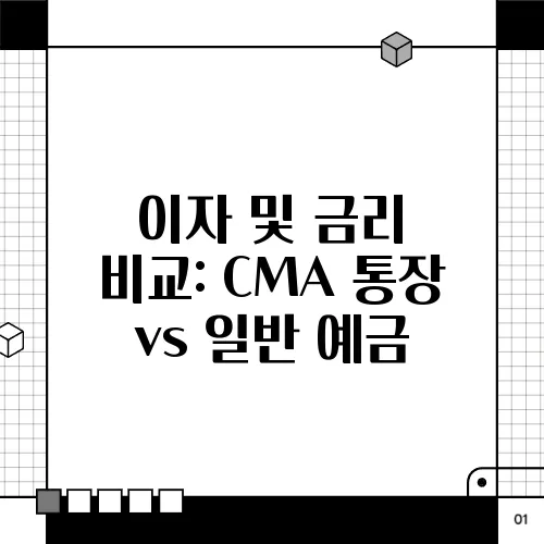 이자 및 금리 비교: CMA 통장 vs 일반 예금