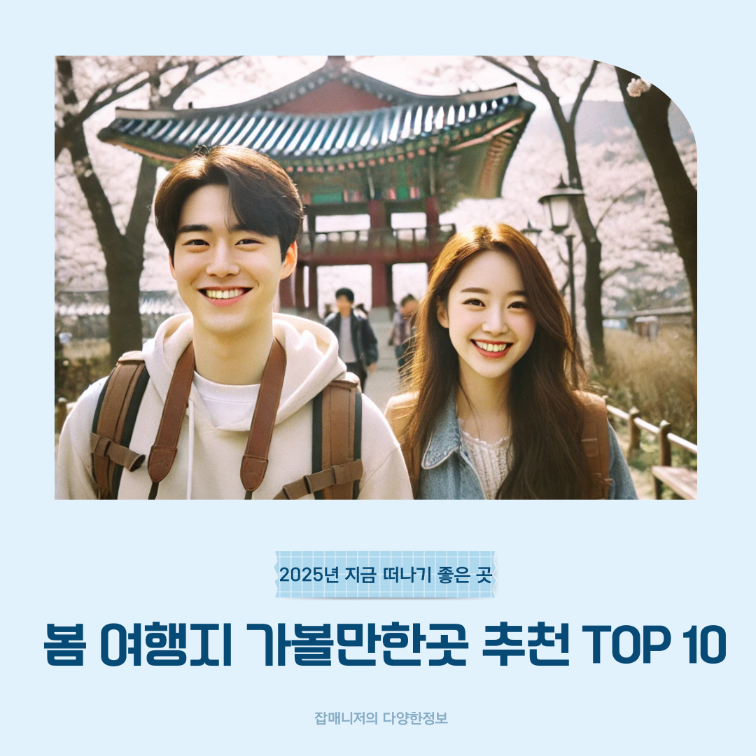 2025년 봄 여행지 가볼만한곳 추천 TOP 10, 지금 떠나기 좋은 곳