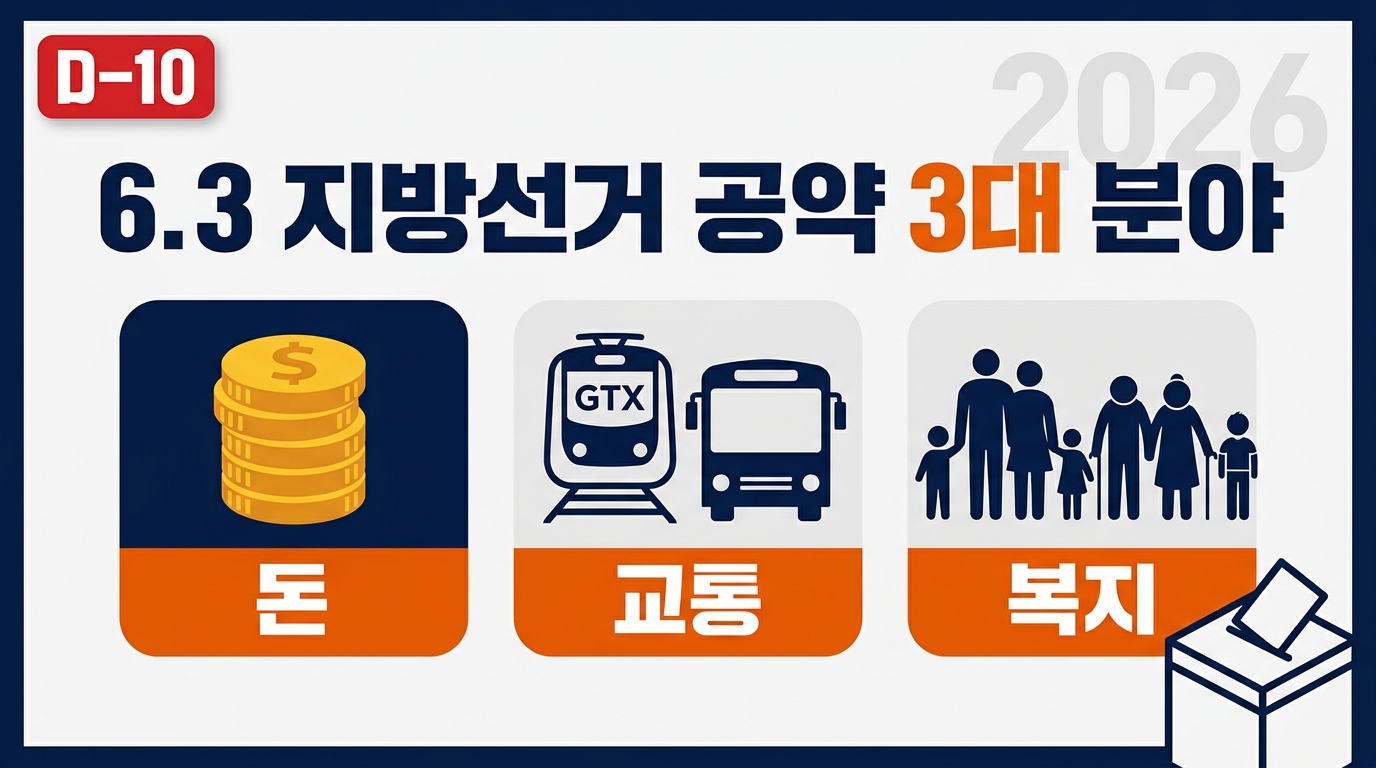 2026 6.3 지방선거 후보 공약 비교 돈 교통 복지 3대 분야 차이