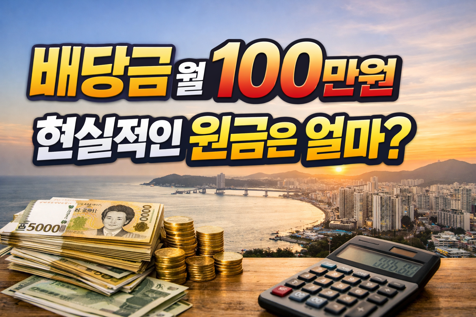 Image calculating the realistic principal amount needed to generate 1 million won per month in dividends
