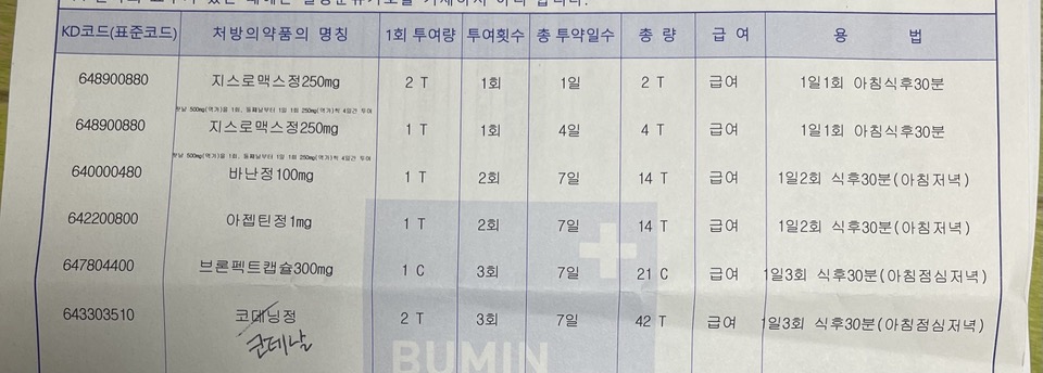 폐렴치료_처방약