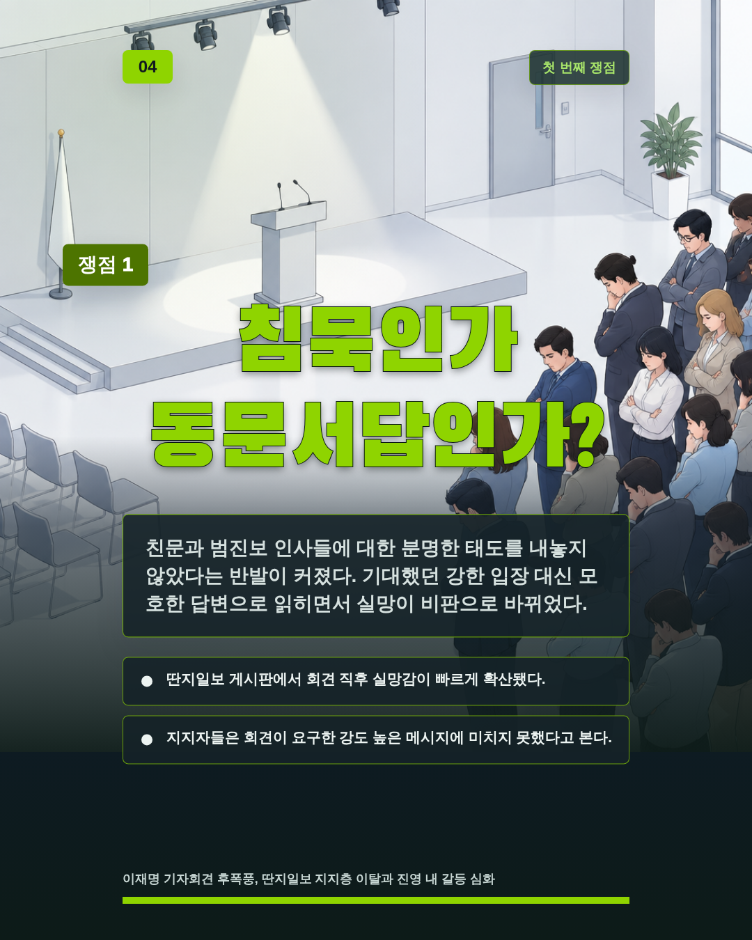 침묵인가 동문서답인가?