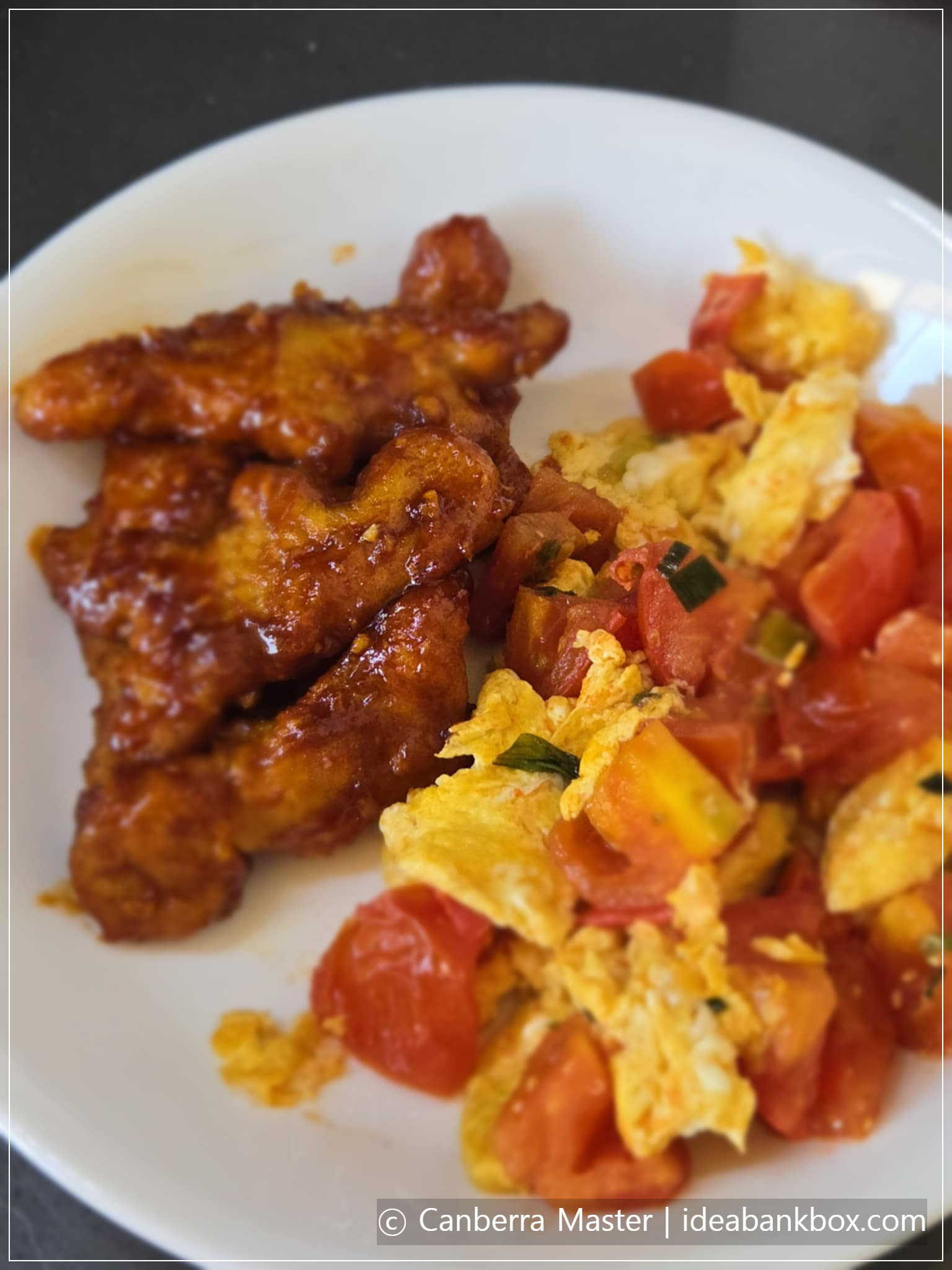 너겟강정과 토마토 달걀볶음