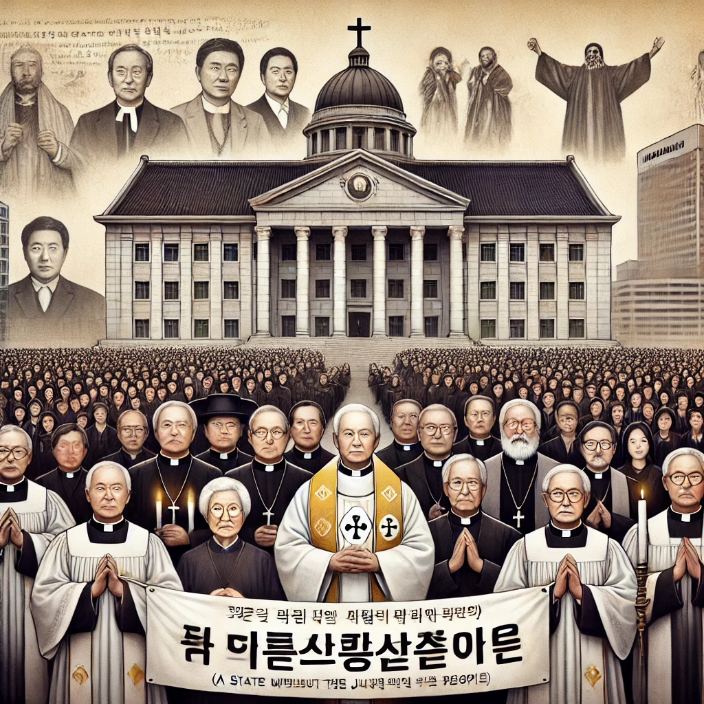 민주주의를 위한 사제들의 외침을 나타내는 이미지