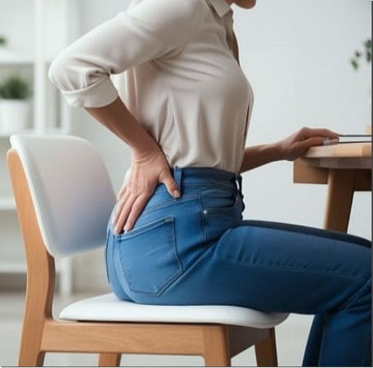 NAD 영양제 효능 항산화 항염 효과, 요통 여성 사진