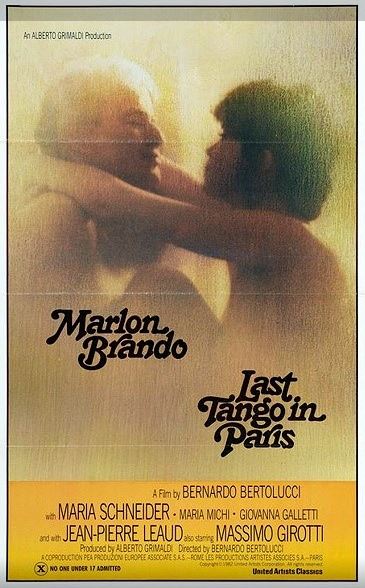 파격적인 이야기와 영상, 영화 파리에서의 마지막 탱고 포스터.