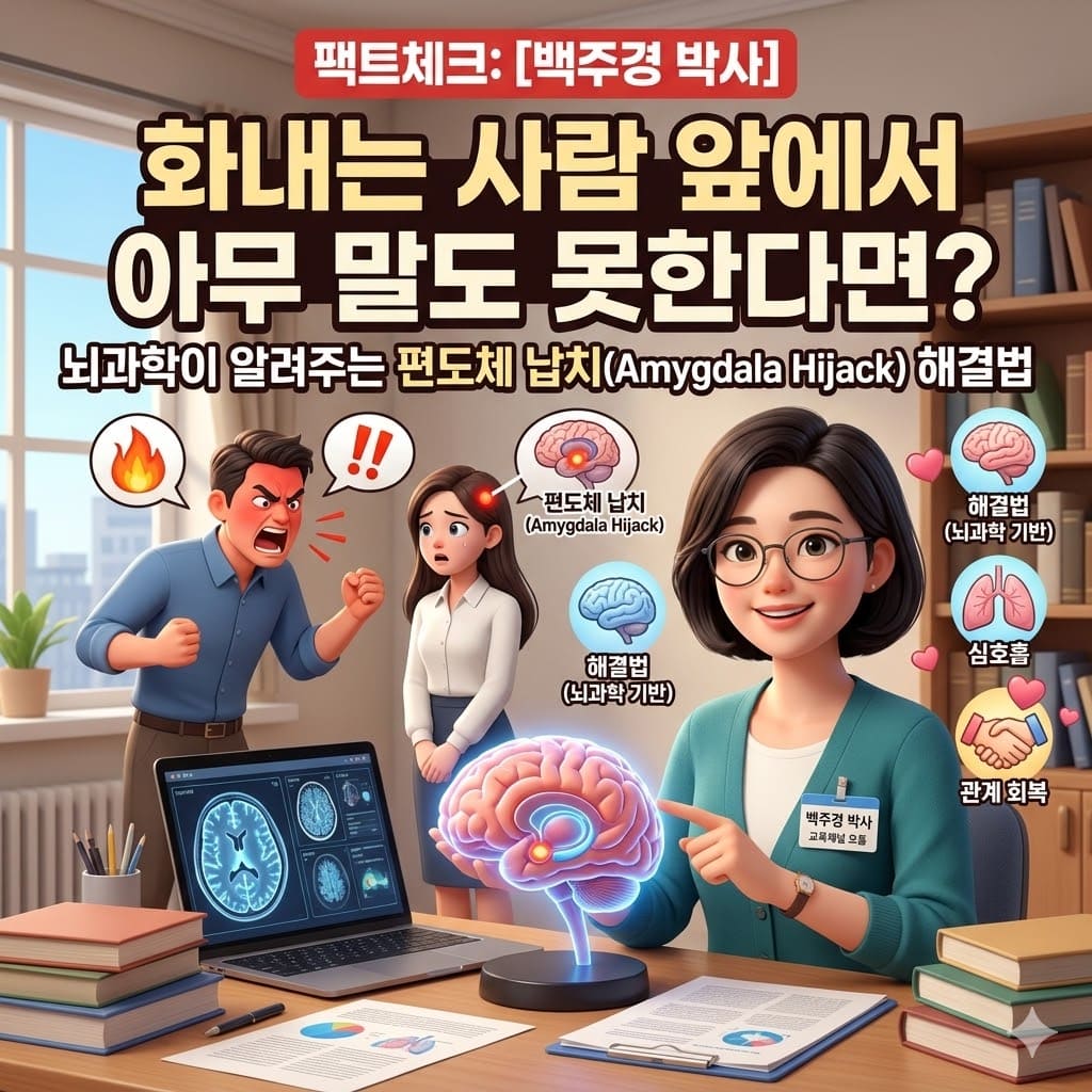 [백주경 박사] 화내는 사람 앞에서 아무 말도 못한다면? 뇌과학이 알려주는 편도체 납치(Amygdala Hijack) 해결법