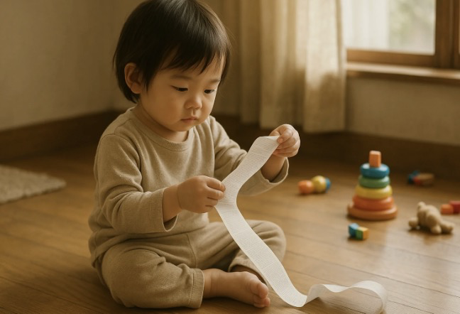 영수증 만지는 아이