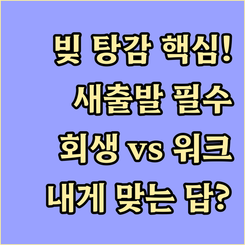 빚 탕감 새출발 채무조정 개인회생과 ..