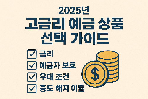 2025년 고금리 예금 상품 선택 가이드