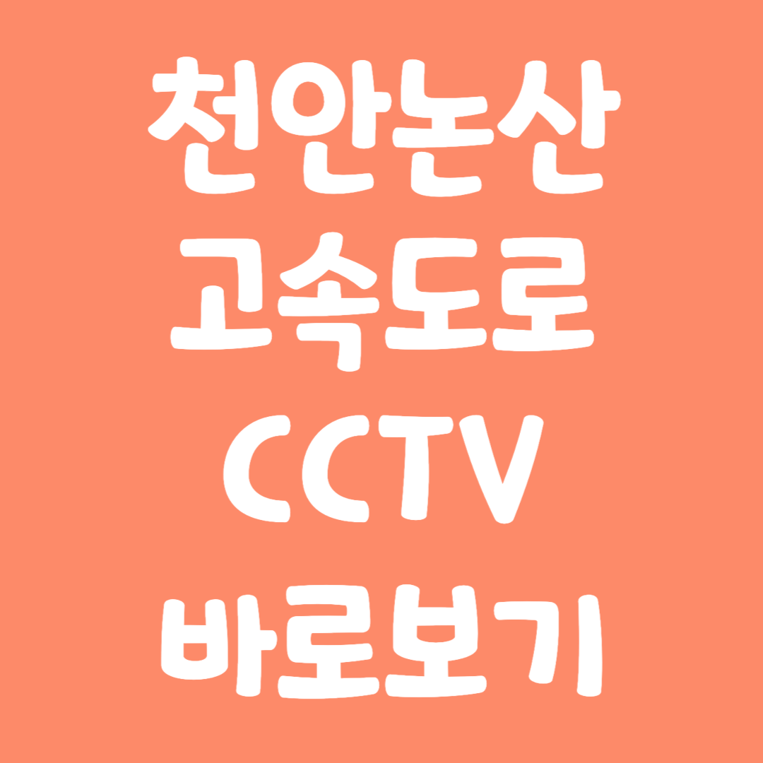 실시간 천안논산 고속도로 CCTV 바로보기