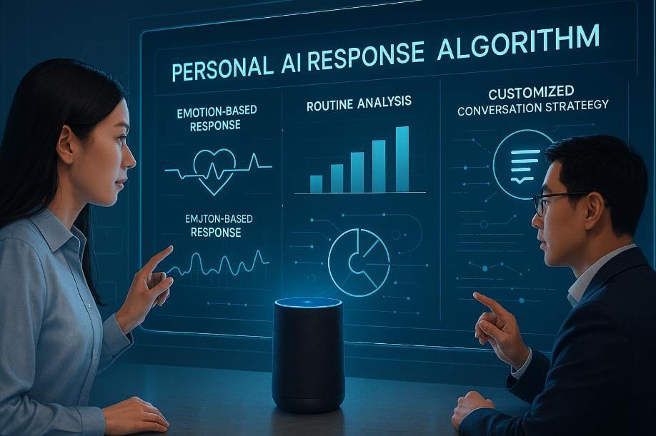 대형 분석 화면 앞에서 AI 알고리즘을 조정하는 장면