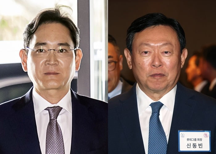 이재용 삼성전자 회장, 신동빈 롯데그룹 회장.