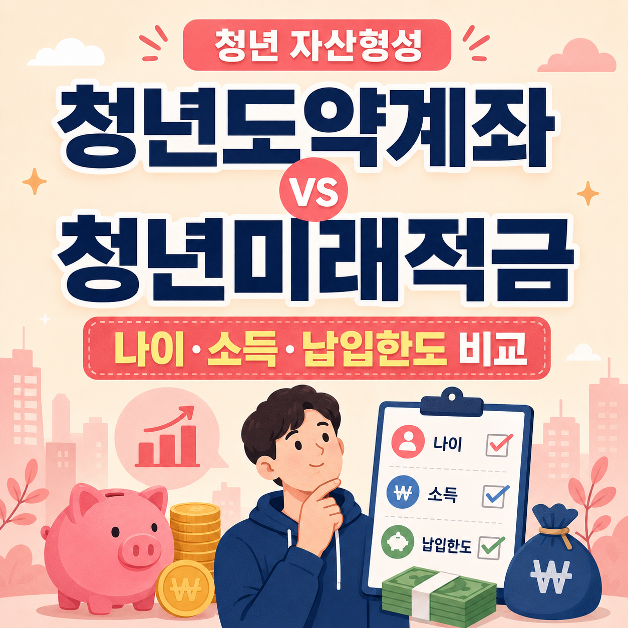 청년도약계좌와 청년미래적금 차이 비교 썸네일 이미지