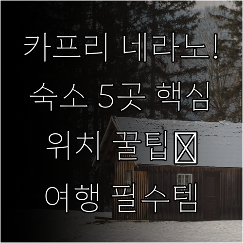 이탈리아 남부 카프리 네라노 추천 숙..