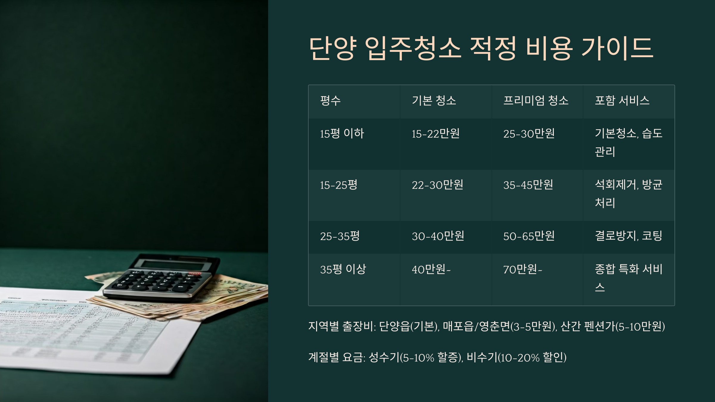 단양 입주청소 비용 가이드