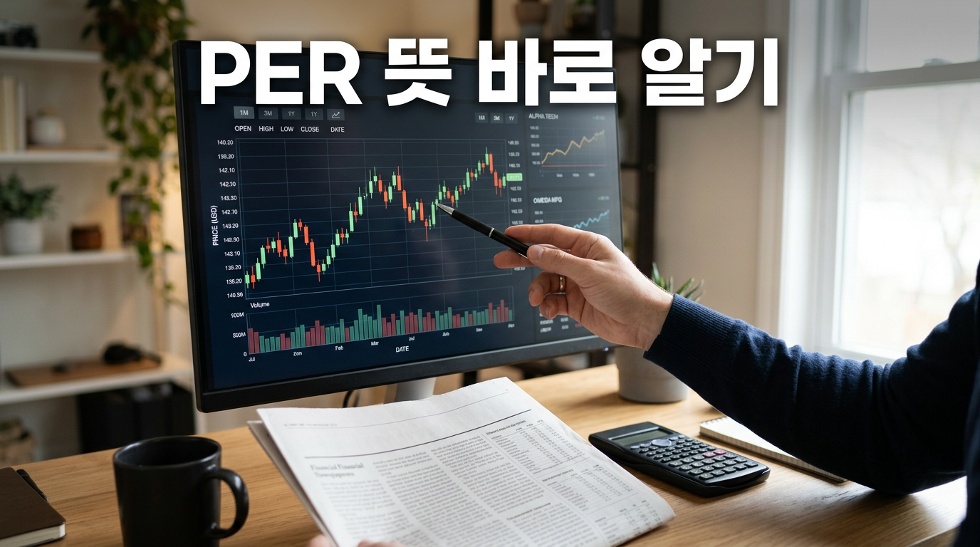 PER 뜻과 주가수익비율 계산을 보여주는 사진