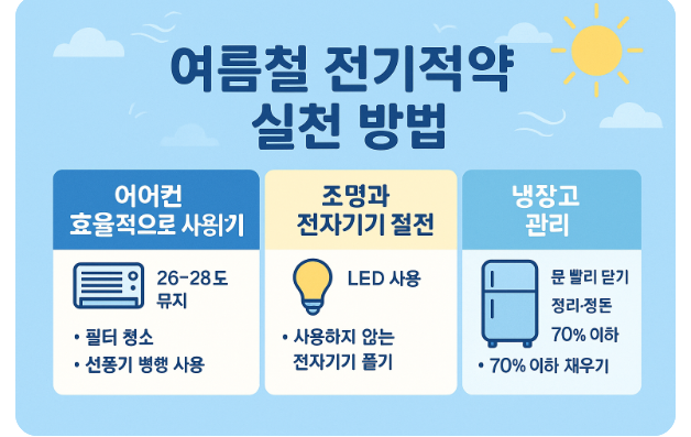 여름철 전기절약 아끼는 꿀팁에 관련 이미지