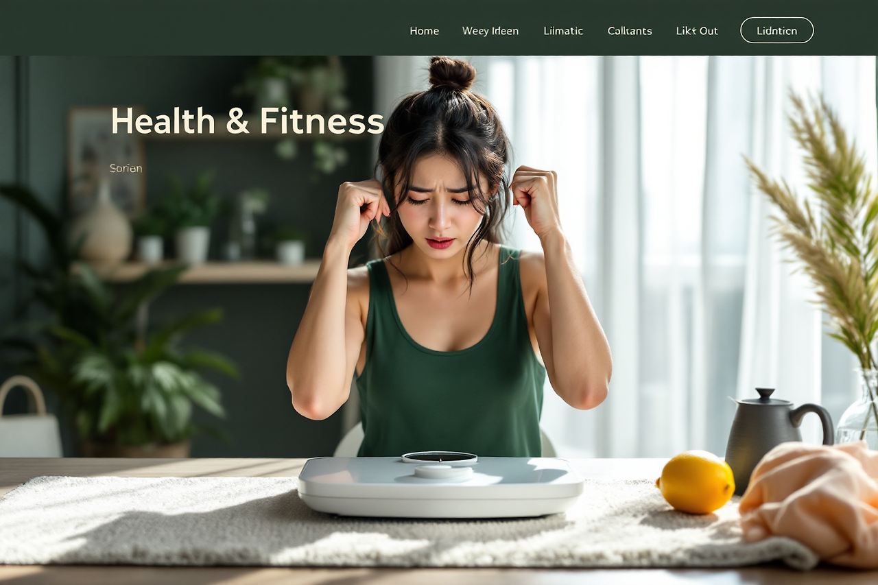 다이어트중 식욕이 폭발해 괴로워 하는 여자