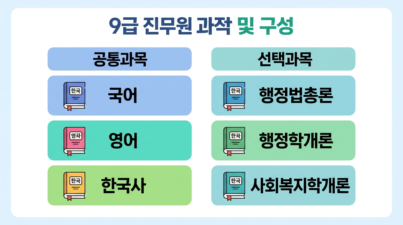 9급 공무원 시험 과목 구성 인포그래