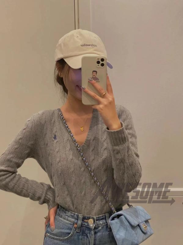 폴로 랄프로렌 여성 꽈배기 브이넥 케이블 울 니트 5걸러