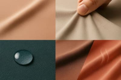 다양한 기능성 섬유의 특성을 표현한 네 가지 직물 질감 콜라주