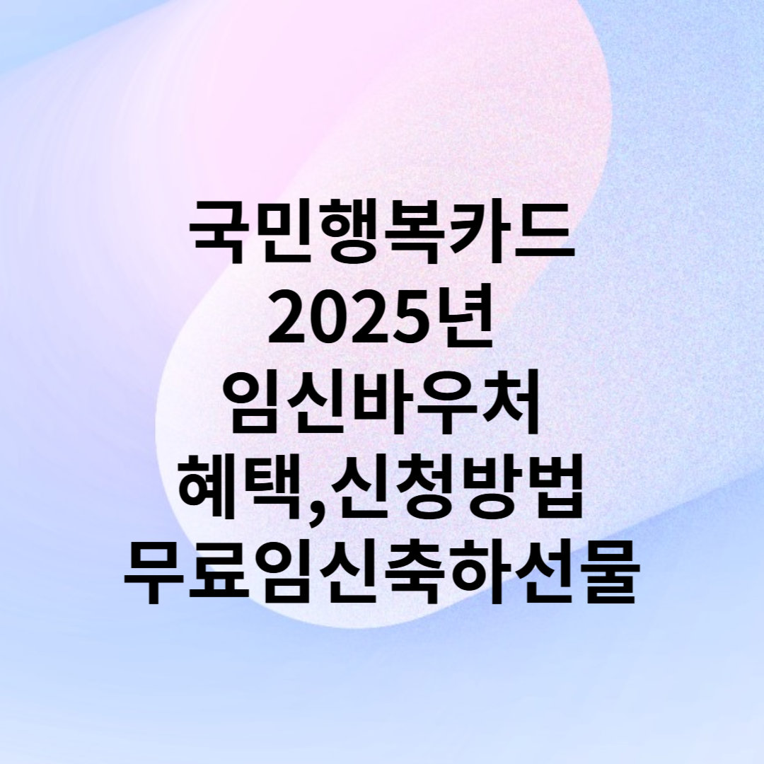 국민행복카드 임산부 바우처