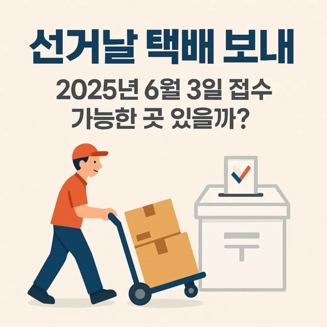 선거날 택배 보내기, 2025년 6월 3일 접수 가능한 곳 있을까?