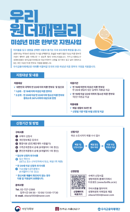 한부모 미성년 지원사업