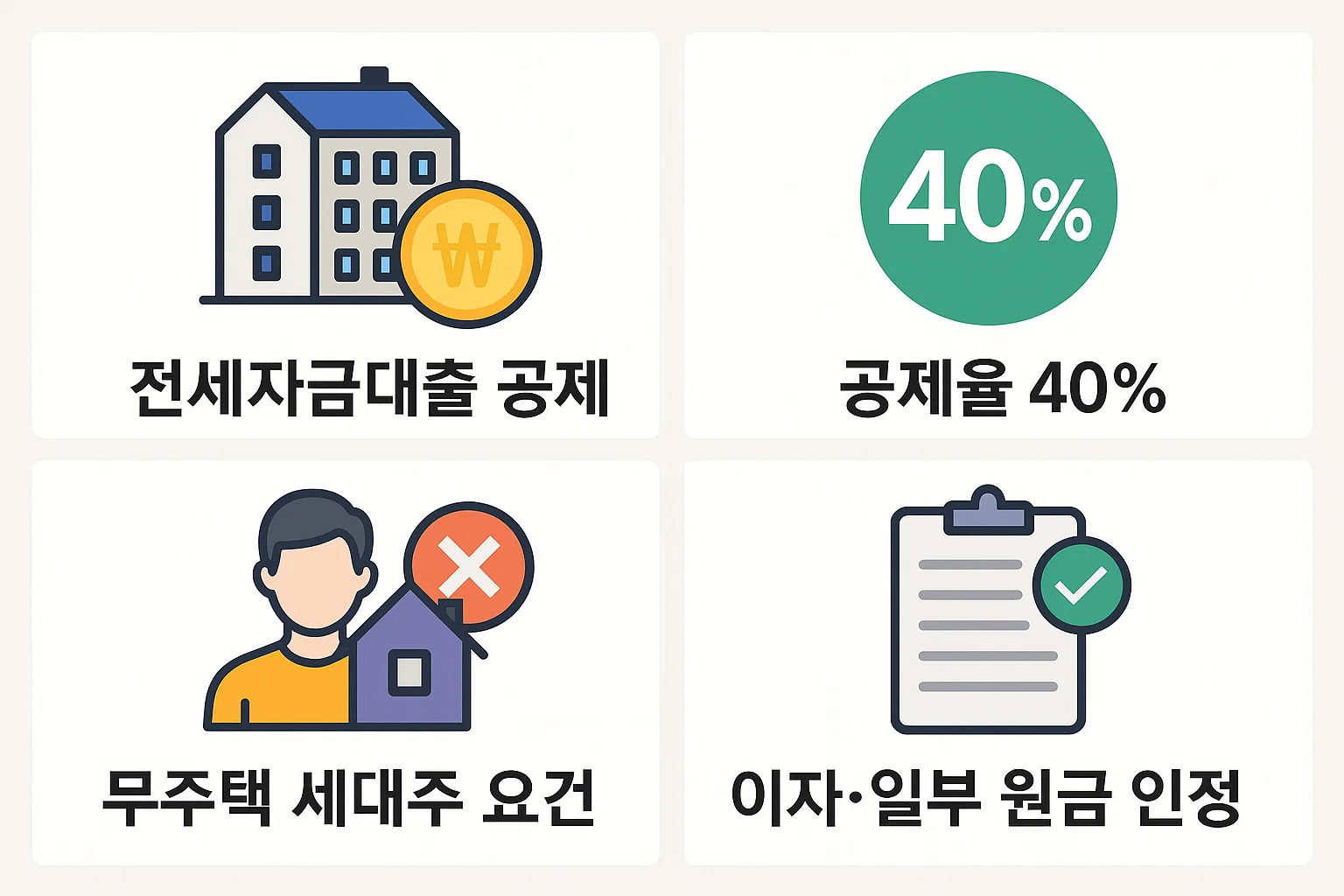 전세세금혜택의 기본 구조와 공제 요건을 한눈에 이해할 수 있도록 정리한 인포그래픽입니다.