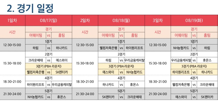 billiard-schedule