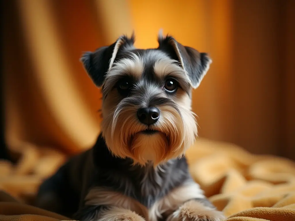 살짝 통통한 슈나우저 강아지, 갑상선 기능 저하증으로 인한 체중 증가 가능성