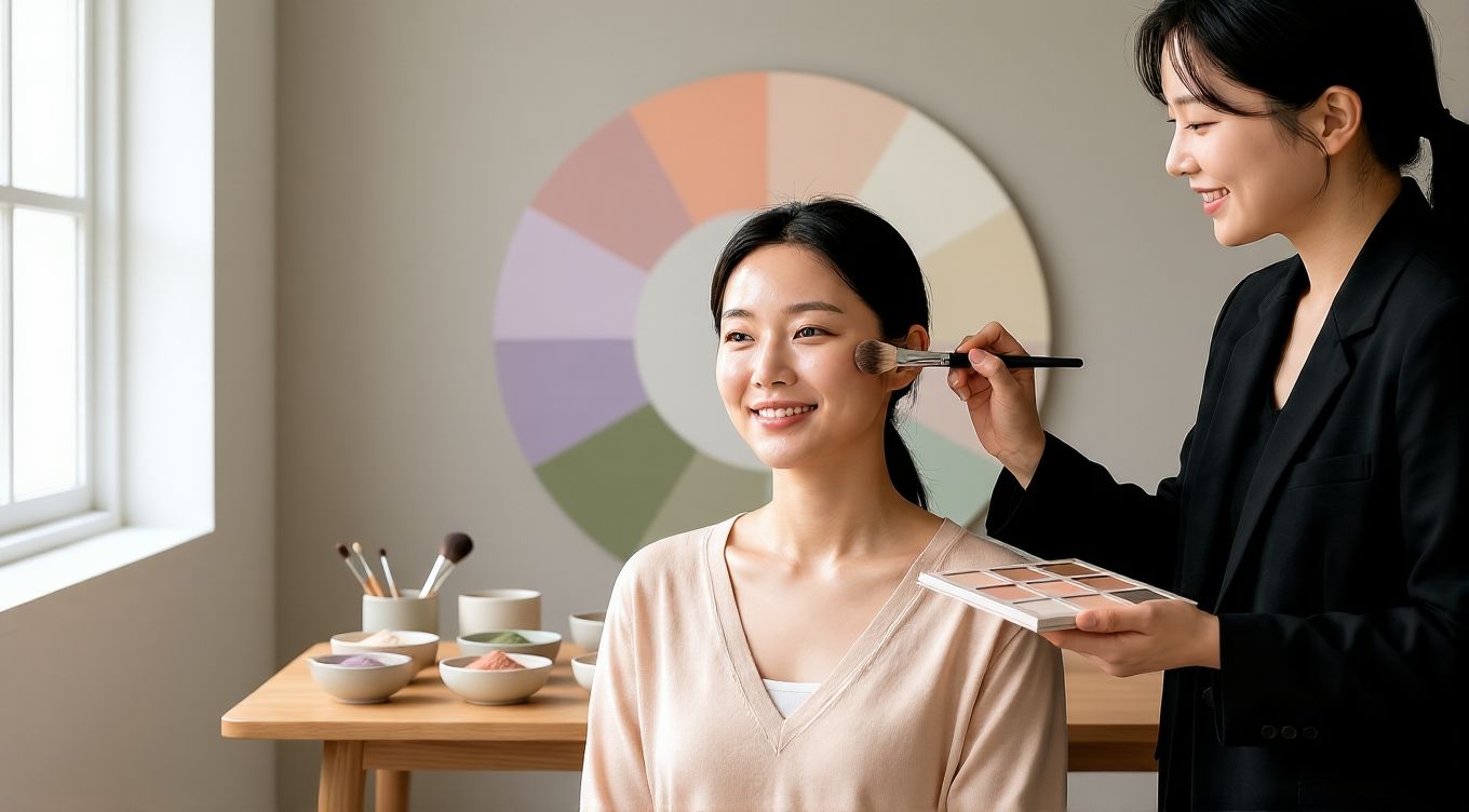 퍼스널컬러 12타입과 간절기 퍼스널컬러를 활용한 한국인 피부톤 보정 시연