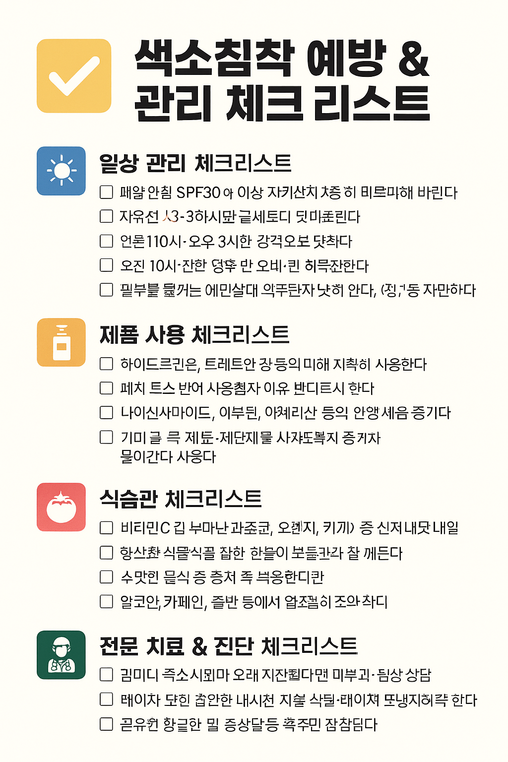 여름철 기미, 주근깨, 색소침착 관련이미지