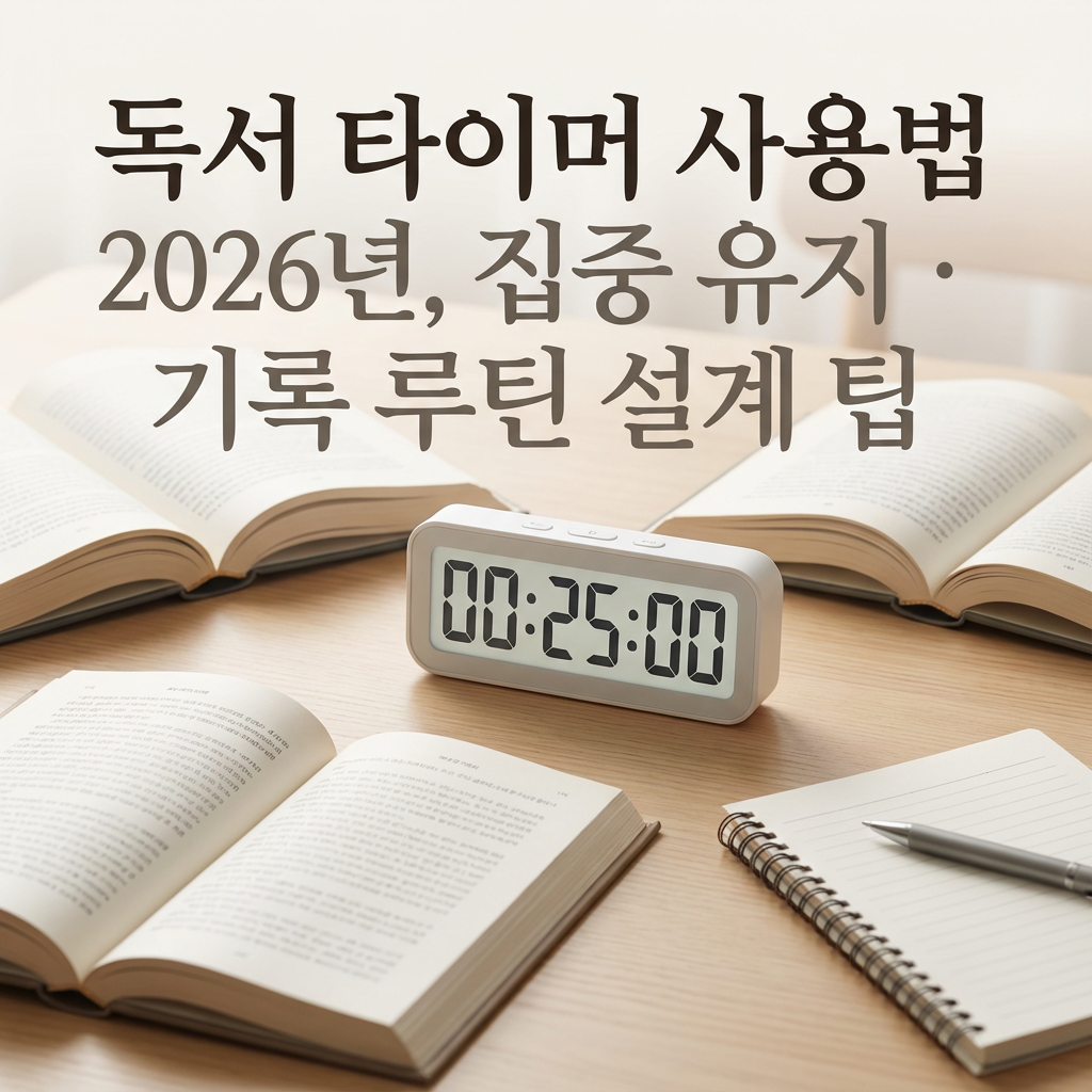 독서 타이머 사용법 2026년 ｜ 집중 유지&middot;기록 루틴 설계 팁