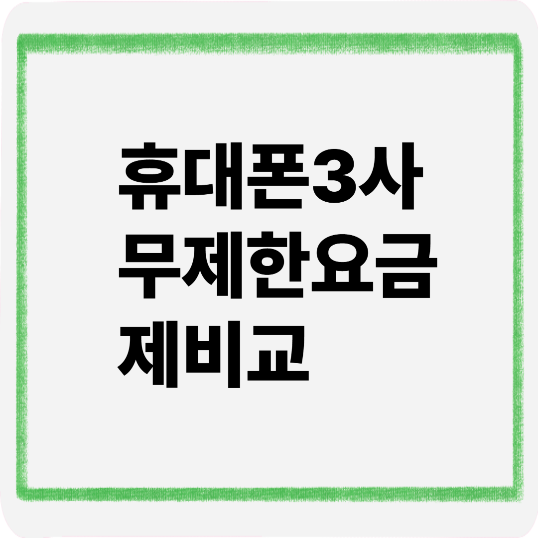 휴대폰3사무제한요금제비교