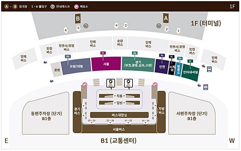 인천공항-제2터미널-택시-타는곳-안내하는-그림