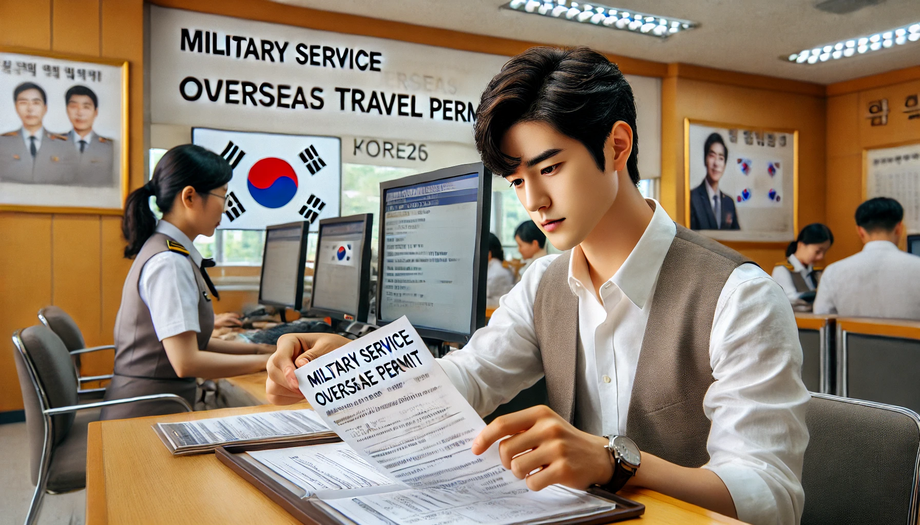 병역의무자 해외여행 허가 신청하는 이미지