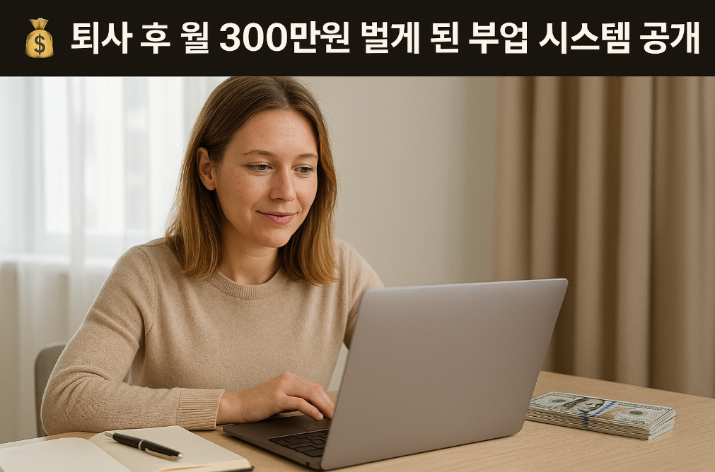 퇴사 후 월 300만원 벌게 된 부업 시스템 공개