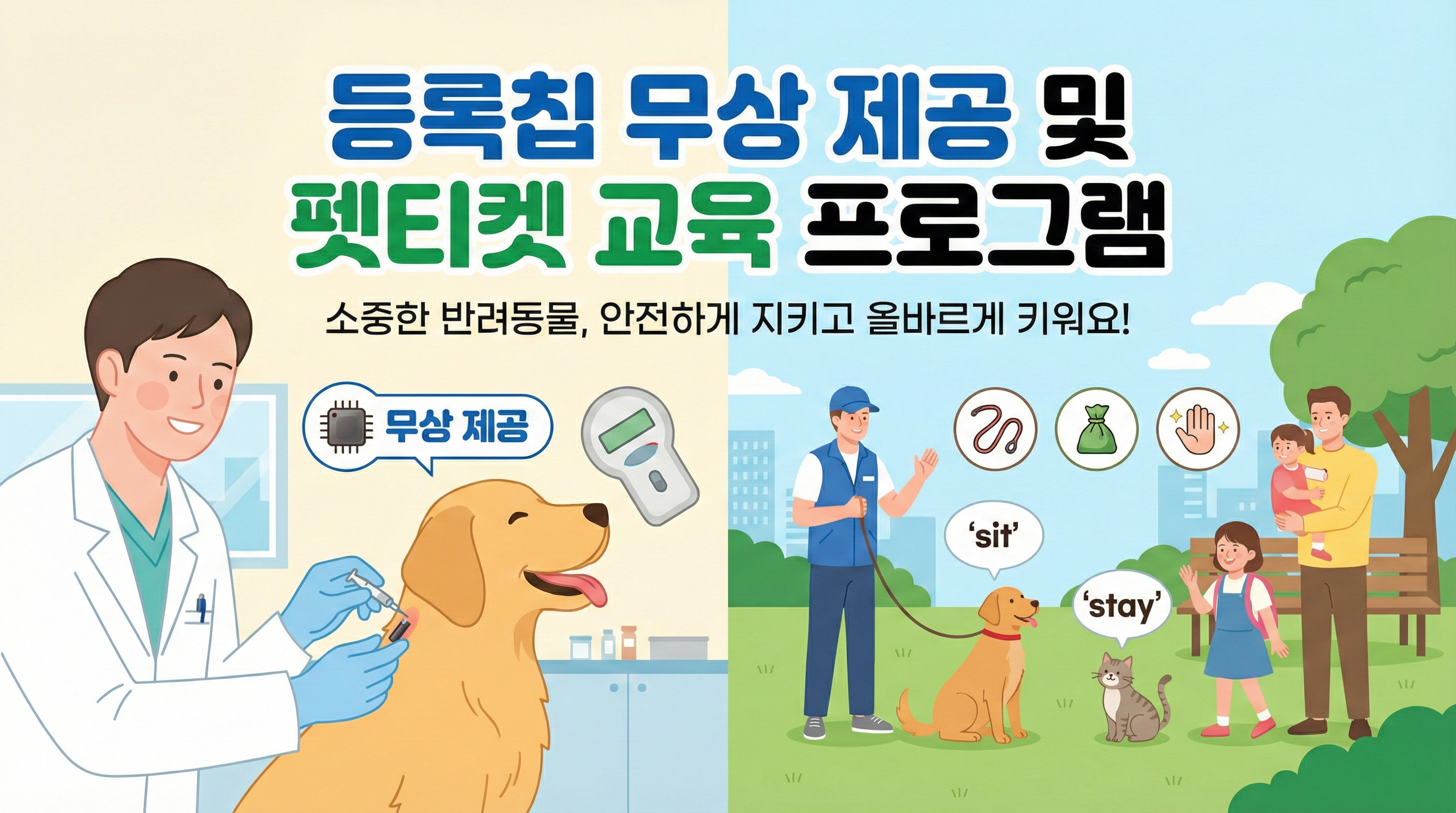 등록칩 무상 제공 및 펫티켓 교육 프로그램