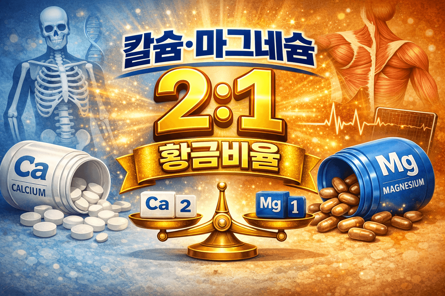 칼슘과 마그네슘 황금비율 2:1의 진실! 건강을 좌우하는 영양 밸런스