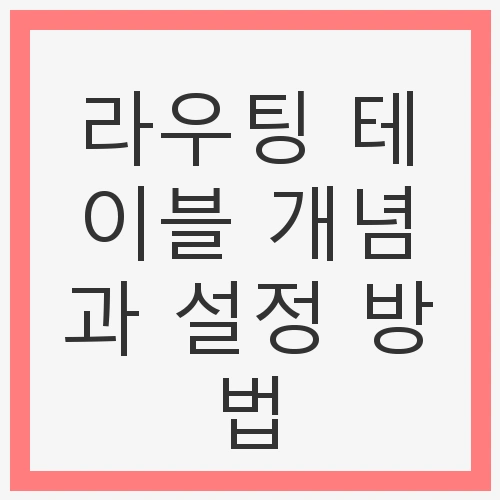 라우팅 테이블 개념과 설정
