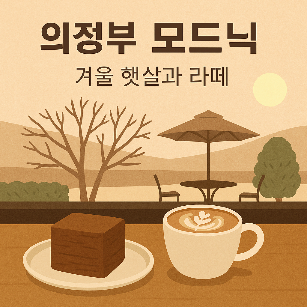 겨울 햇살과 라떼 의정부 카페 모드닉에서