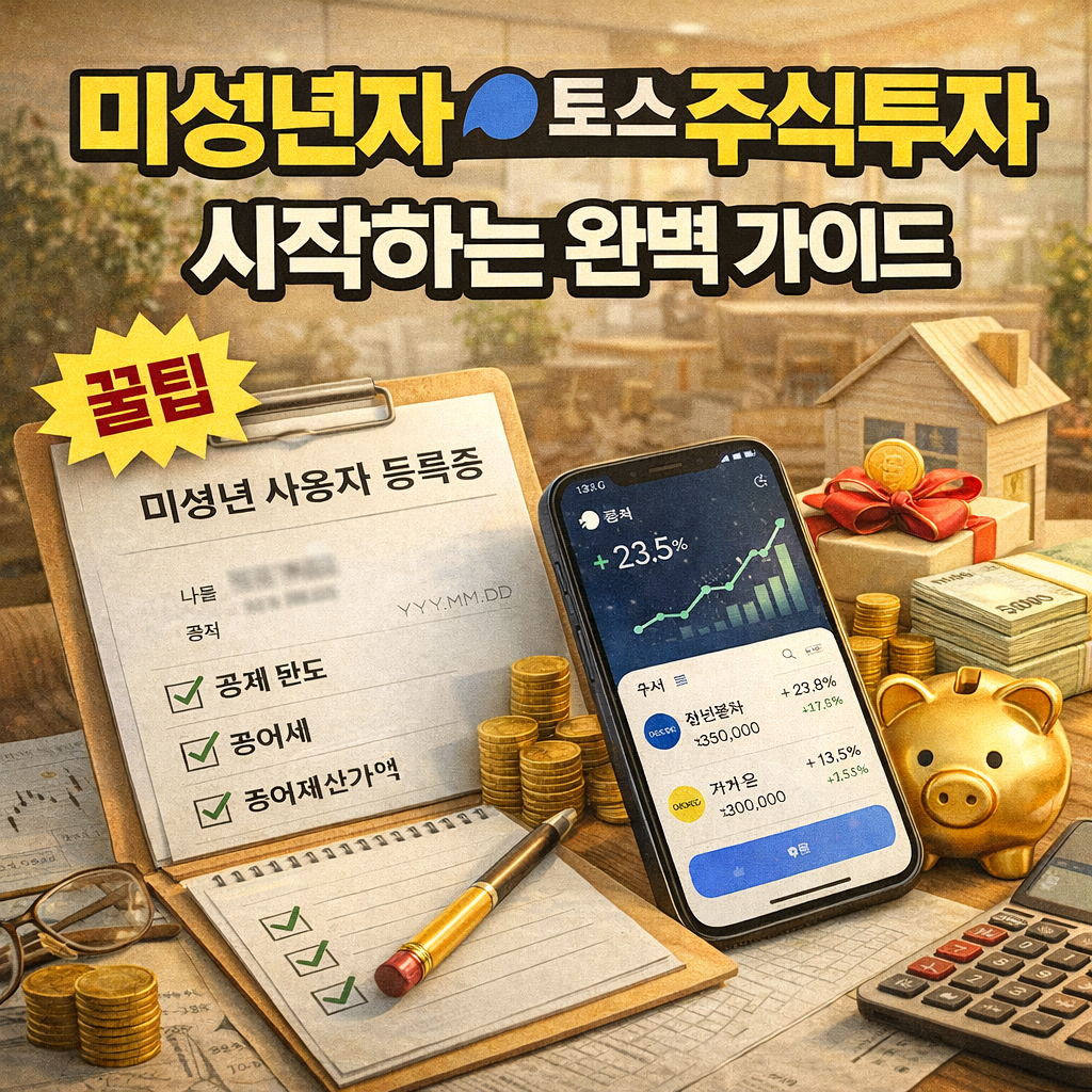 토스 주식투자 자녀계좌 만들러 가기