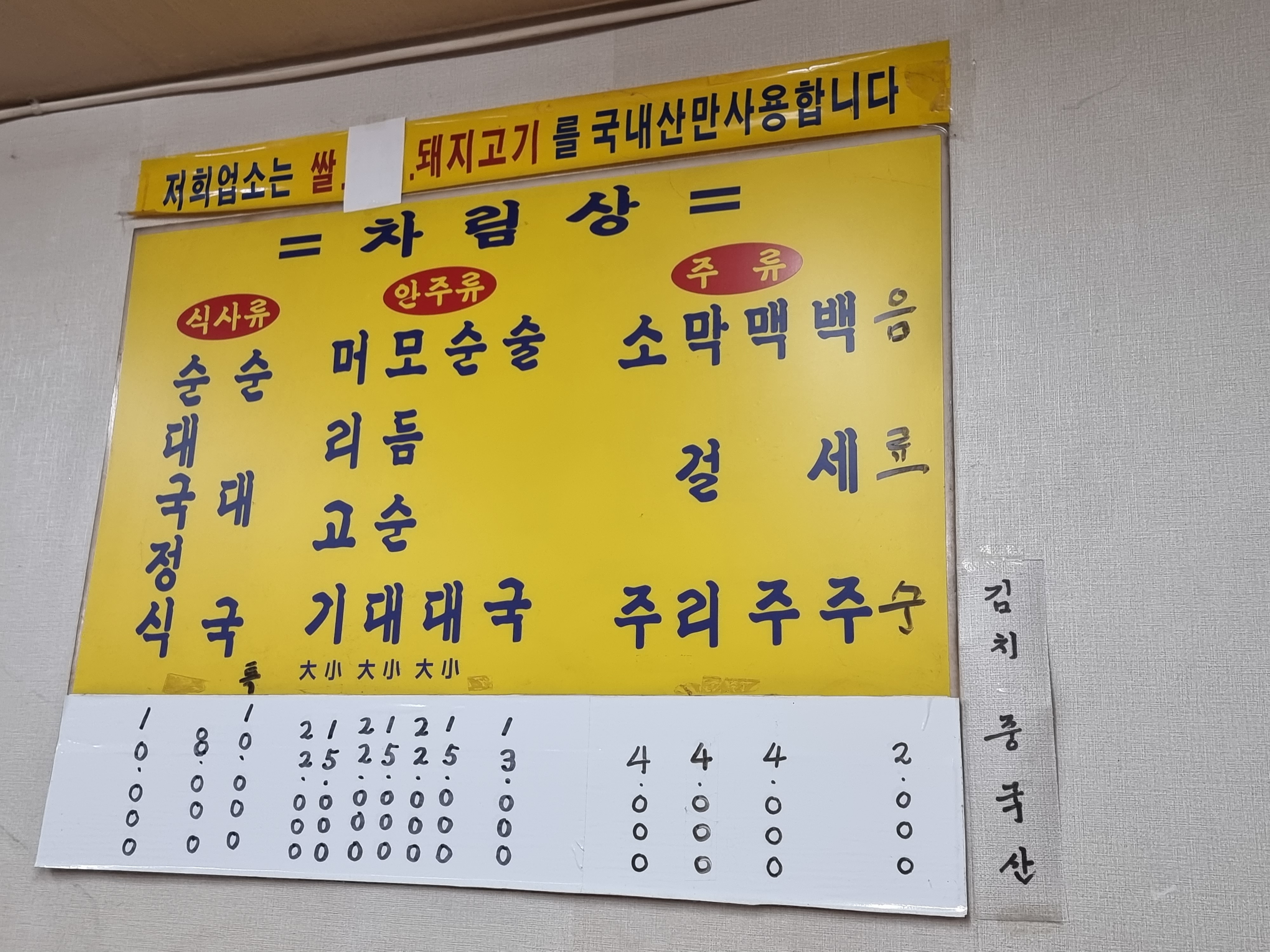 "천 원 올랐어도 여전히 혜자!" 순대국 정식이 만 원대 초반, 소주가 여전히 4,000원입니다.