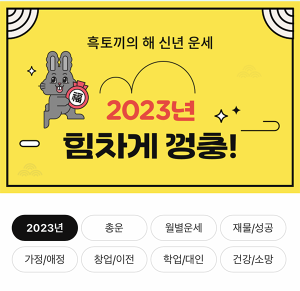 무료 신년 운세 항목