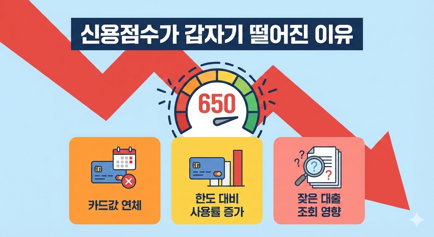 신용점수가 갑자기 떨어진 이유