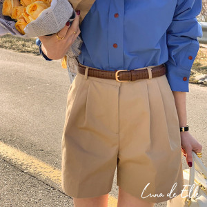 슬로우비 마론 팬츠 여성 반바지 코튼 치노 하프 숏 팬츠