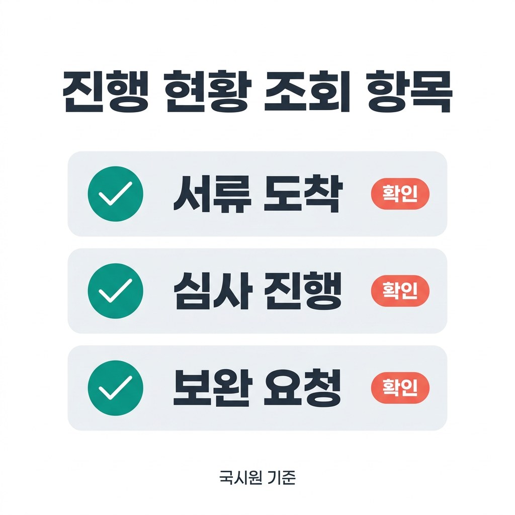요양보호사 자격증 진행 현황 조회 항목