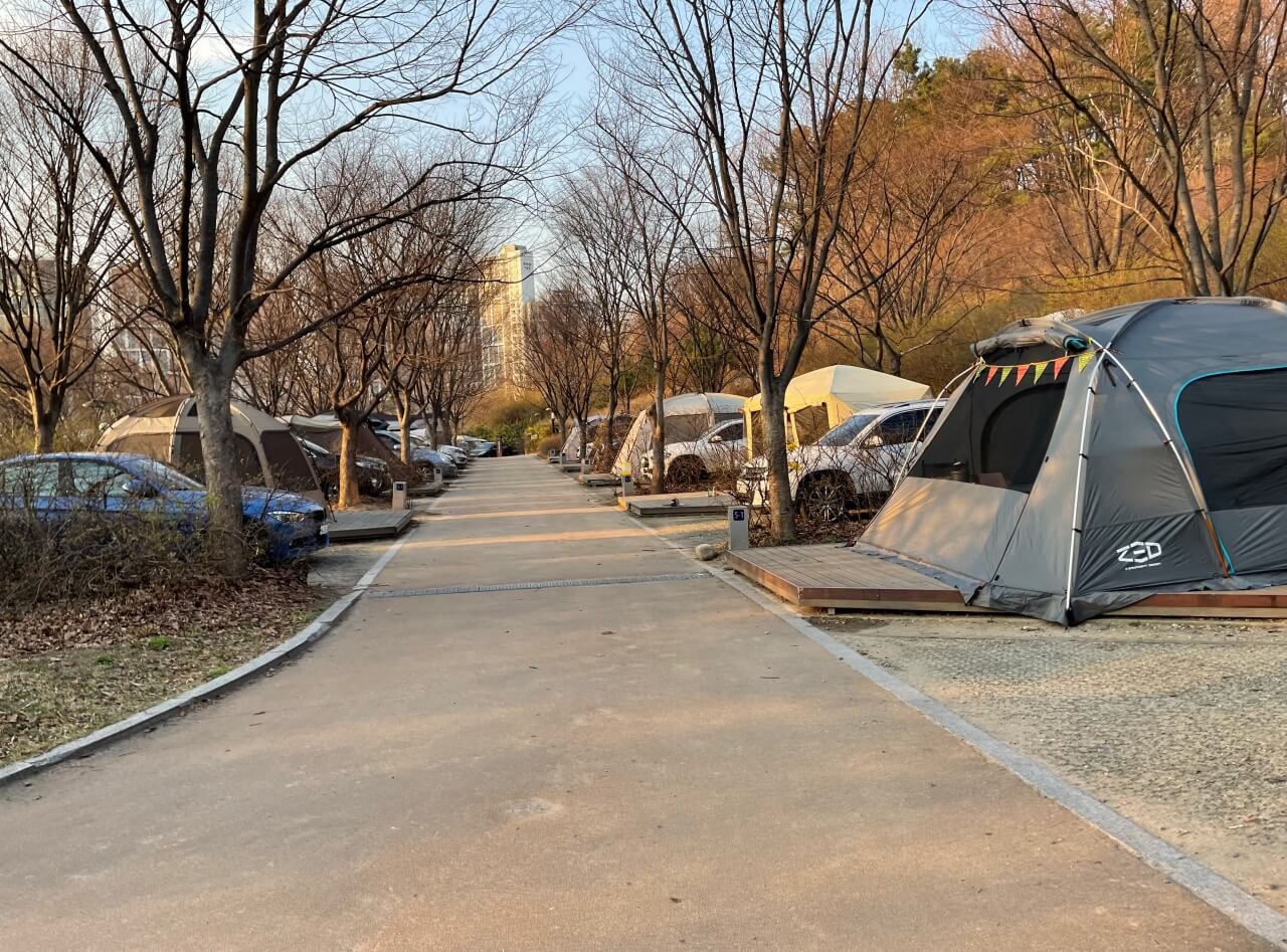 중랑숲 캠핑장 5번 사이트입니다.